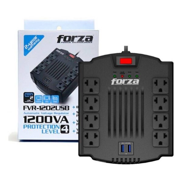 Estabilizador Hibrido Forza Fvr-1202 8 Salidas