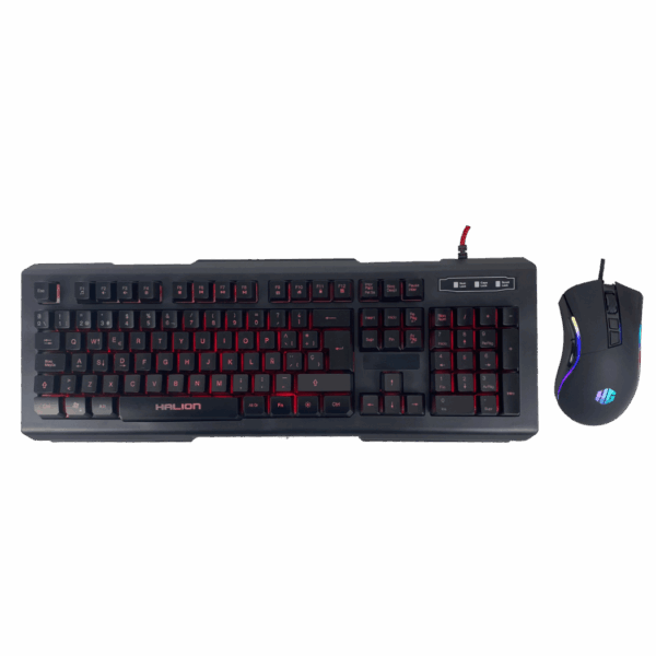 KIT TECLA+MOUSE GAMER HALION HA-810C MIRAGE, RETROILUM, 7 LED